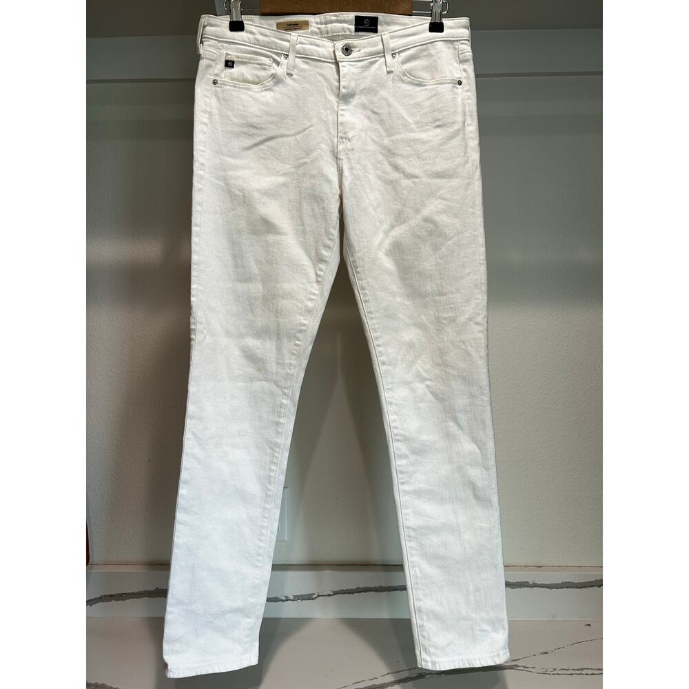 AG‎ Jeans Adriano Goldschmied The Prima Mid-Rise Cigarette White Size 30